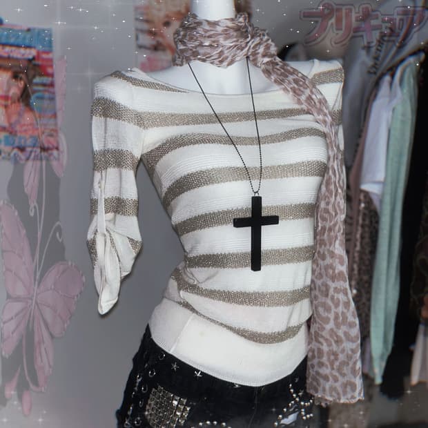 로걀 라떼갸루 펄 딱붙핏 니트