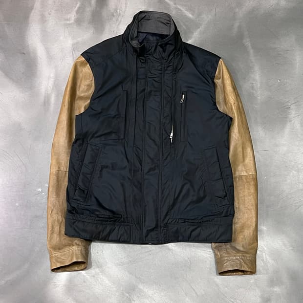  솔리드 옴므 레더 집업 자켓 y14958