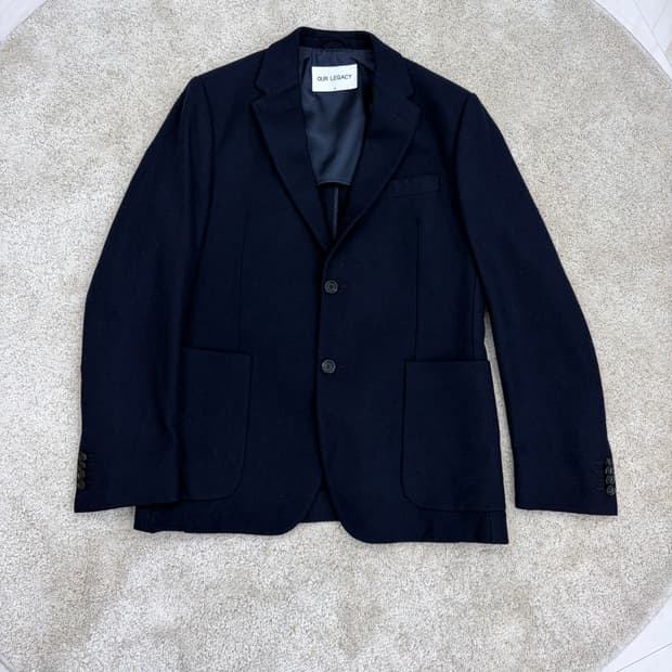 아워레가시 트위드 자켓  / 네이비 소프트 캔버스 블레이져 48