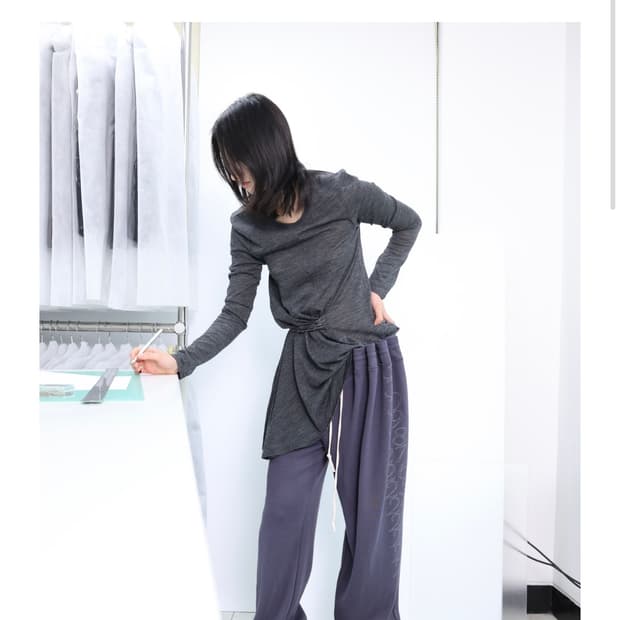 울리카상투스 CURTAIN JERSEY PANTS (NAVY)