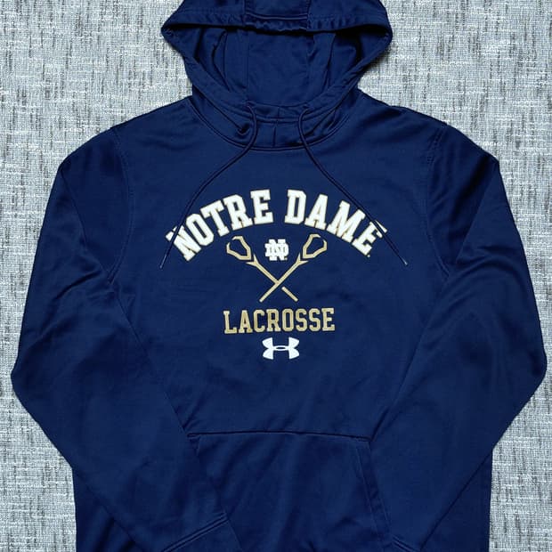 언더아머 Notre Dame 기모 후드티 L 네이비