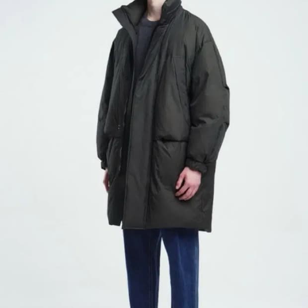 타임옴므 롱 구스다운 카키 105