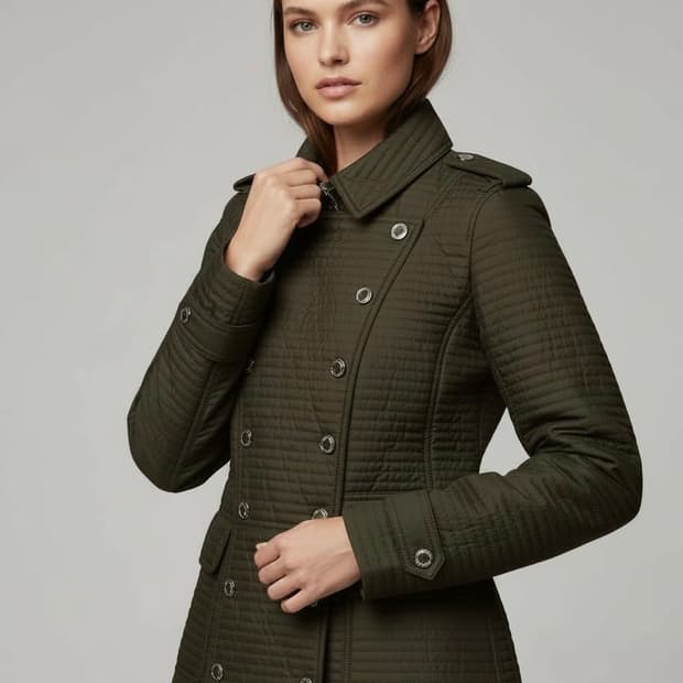 버버리 퀼팅 더블버튼 자켓(M/55)