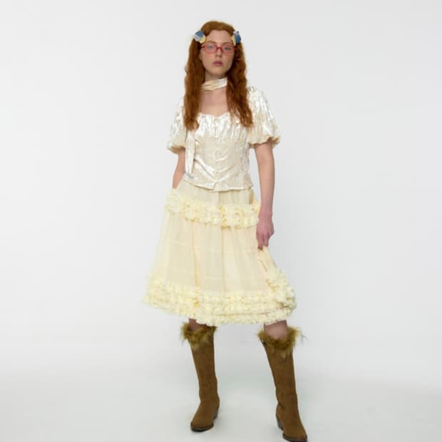 Loulouseoul Coy Cancan Frill Midi Skirt