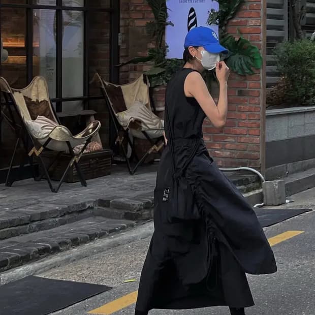 트리밍버드 Belted shirring wrap one-piece