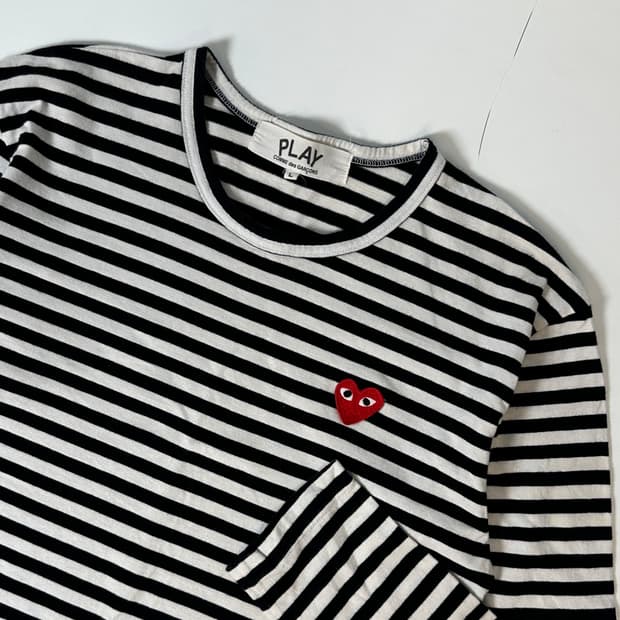 꼼데가르송 보더 롱슬리브 L