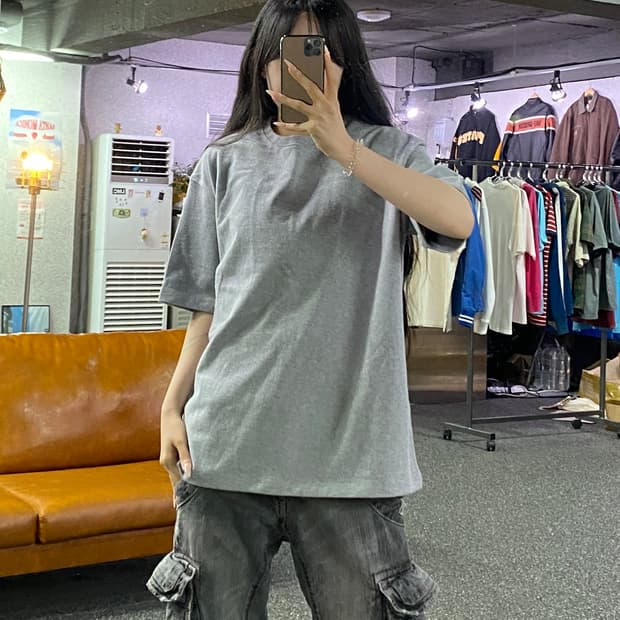 포터리 베이직 반팔 티셔츠 그레이 B5299