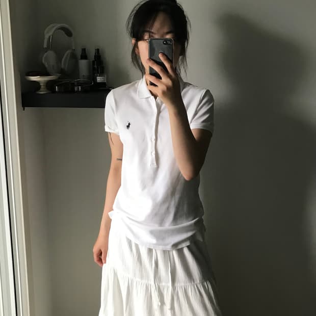 폴로 랄프로렌 포니 로고 화이트 피케티
