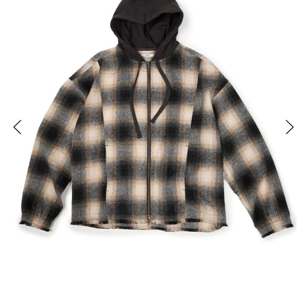Etce OMBRE HOOD CHECK JACKET (BLACK)