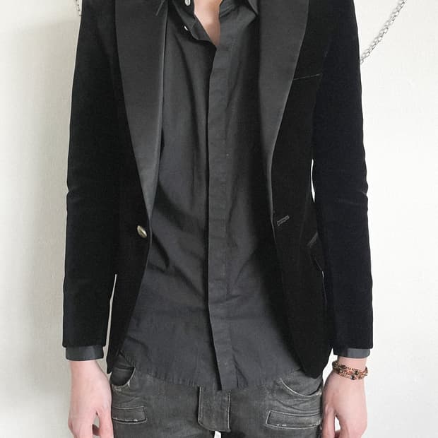 발망 x H&M 벨루어 스모킹 블레이져