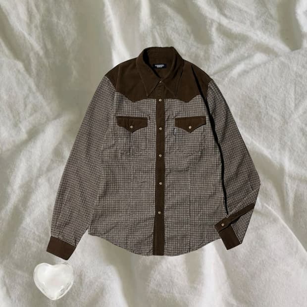 Tornado Mart . 토네이도마트 체크 웨스턴 셔츠