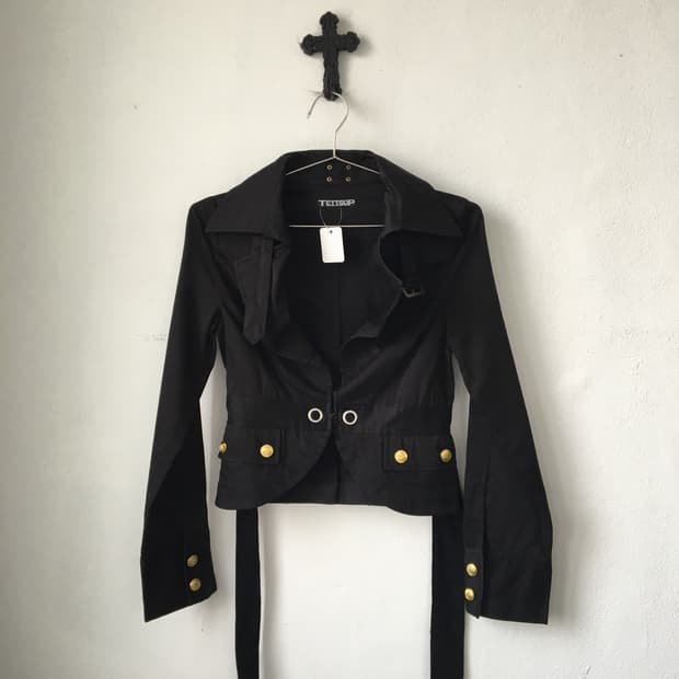 Belted slim fit jacket