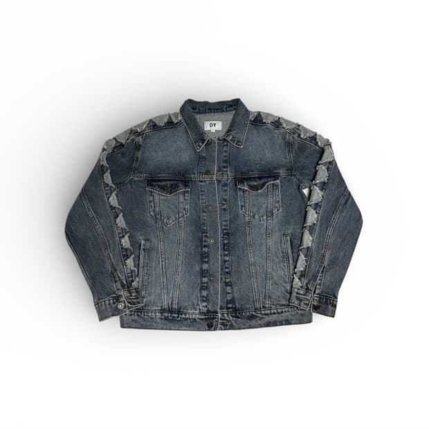 OY 오와이 다이아몬드 커팅 워시드 데님 자켓 블루 2사이즈