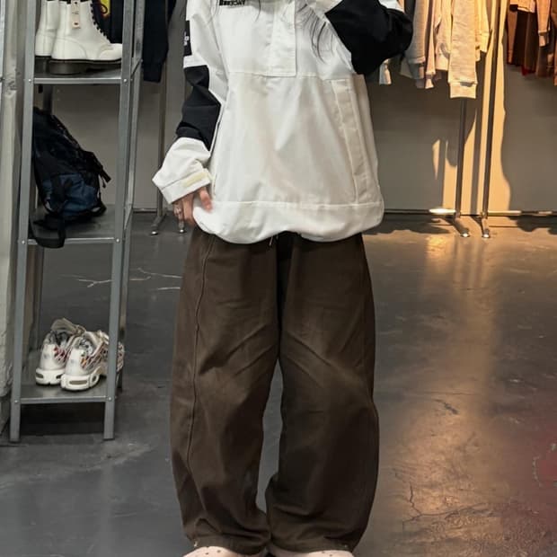 노스페이스 화이트라벨 뉴달톤 화이트 아노락 바람막이 A3117