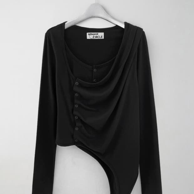 Homage circle 드레이프 가디건 블랙 무채색 gomme 꼼데깔