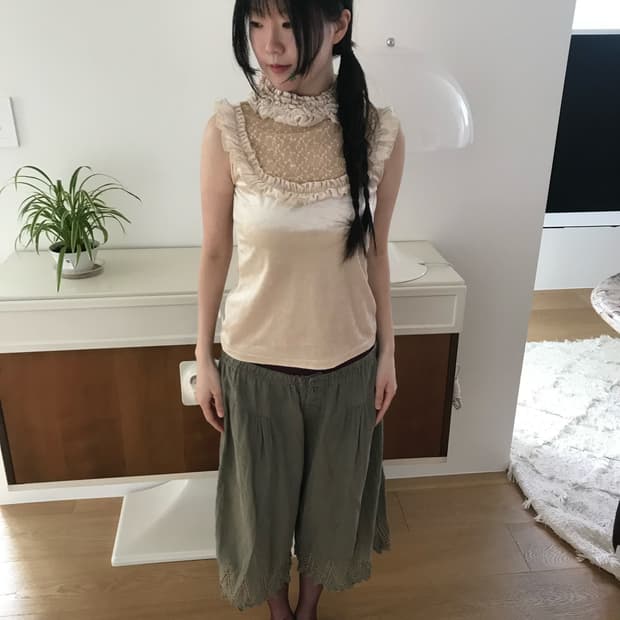 vintage lace button pants