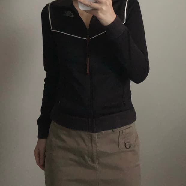 나이키 스웨이드 지퍼 트랙탑 져지