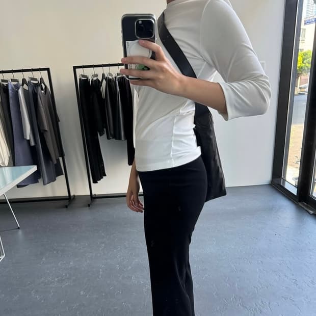 shop klue 샵 클루 레이첼 7부 티셔츠 화이트