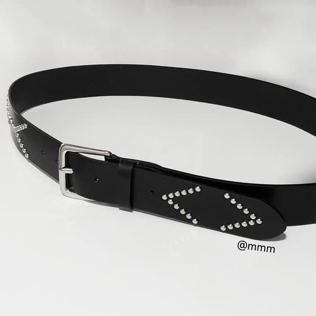(unisex) 이태리가죽 스터드 벨트