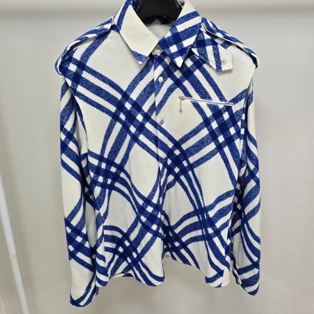 버버리 체크 울 블렌드 오버셔츠 xs사이즈 100 105 판매