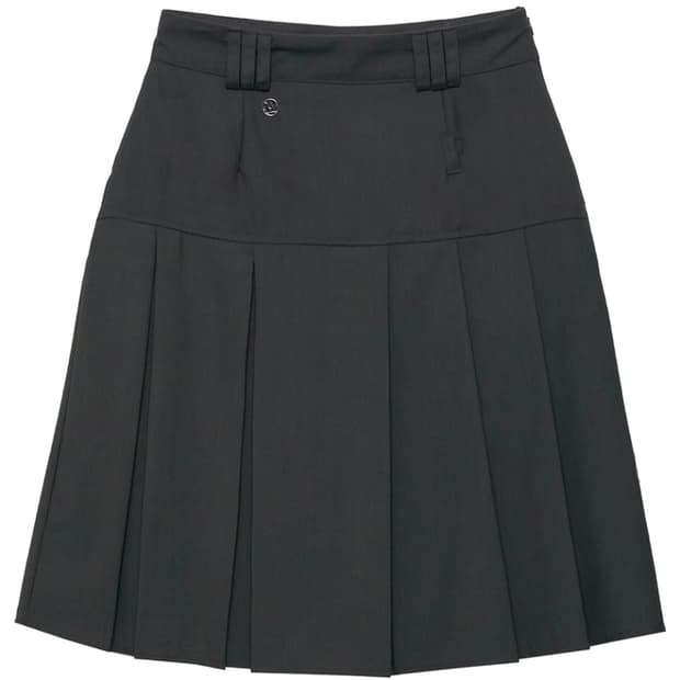 플레어업 플리츠 미디 스커트 차콜