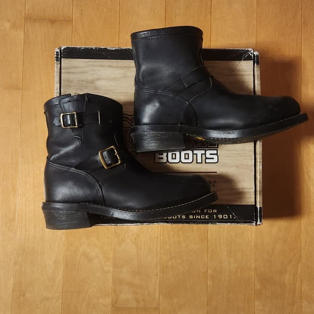 usa 미제 치페와 엔지니어부츠 블랙 8.5E 레드윙