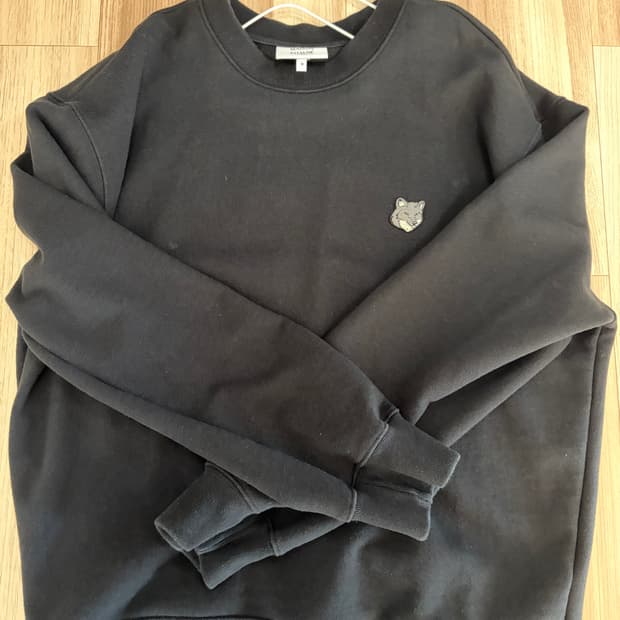 메종키츠네 폭스헤드 맨투맨 블랙