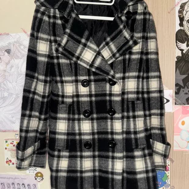 공겜여주 히메갸루 빈티지 체크코트