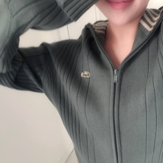 라코스테 풀집업 니트 가디건