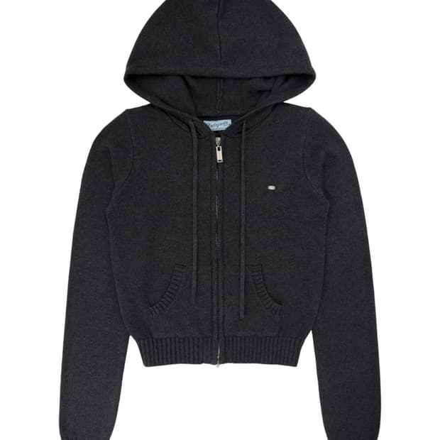 페일제이드 Cotton Knit Hooded Zip-up 차콜