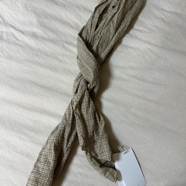 브라운야드 워시드 스카프 베이지 체크