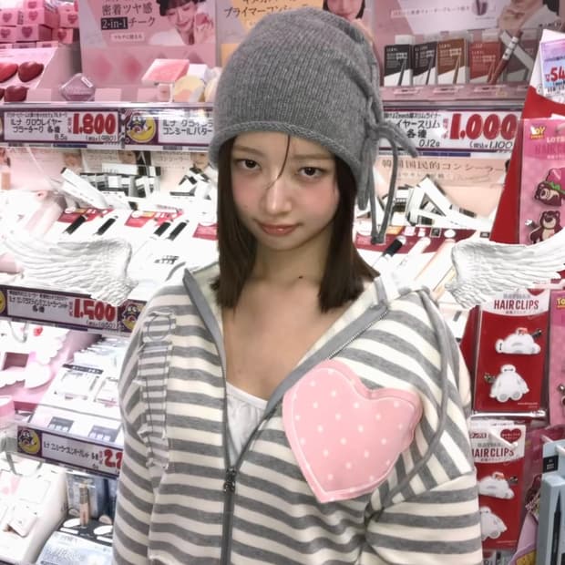 레이착용)유희 후드집업 I LOVE APPLIQUE HOOD ZIP-UP