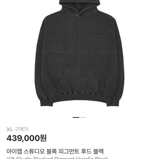 [XL] 아이앱 스튜디오 블록 피그먼트 후드 블랙