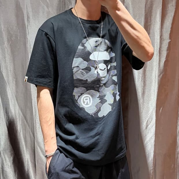 XL BAPE 베이프 실버 빅샤루 반팔