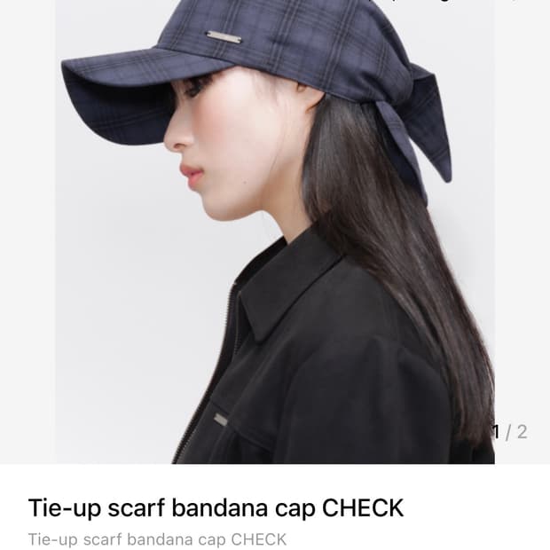 Tie-up scarf bandana cap CHECK 미세키서울 모자