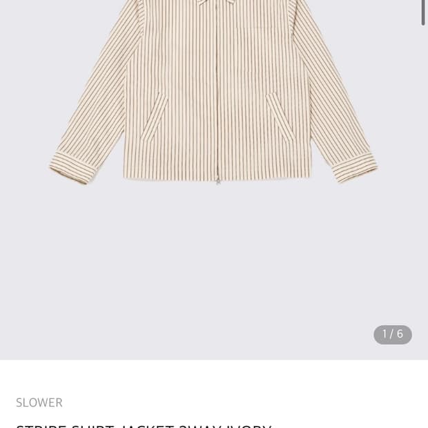 슬로워 스트라이프 서츠 자켓 투웨이 아이보리 0사이즈