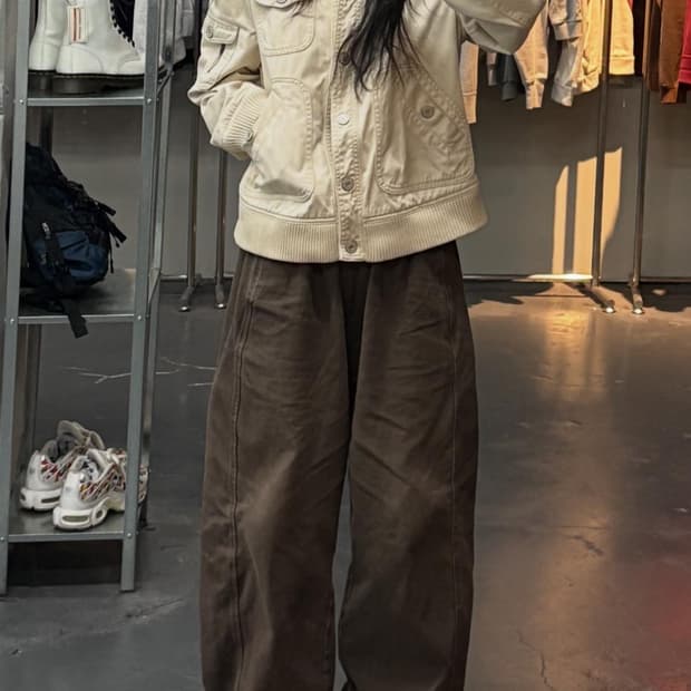 GAP 빈티지 아이보리 버튼 봄버자켓 A3271