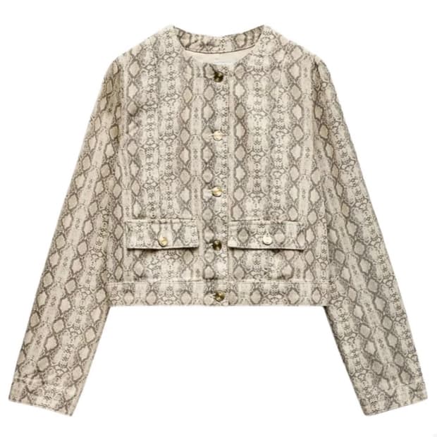 (새상품) ZARA 자라 애니멀 프린트 자켓 스네이크
