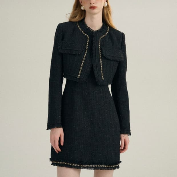신스덴 로이스 트위드 원피스 자켓 세트 하객룩 파티룩