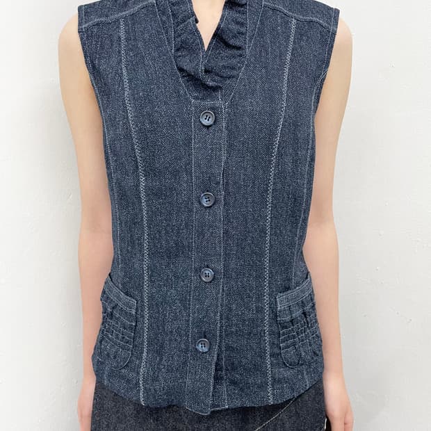 절개 포켓 버튼 베스트 탑