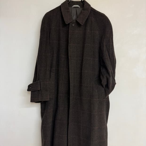 Vtg 울 체크 맥코트
