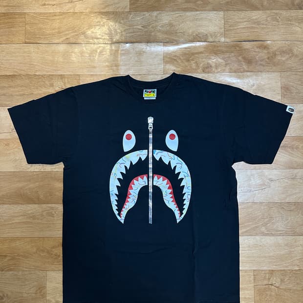 베이프 25ss 샤크 티셔츠 블랙 L