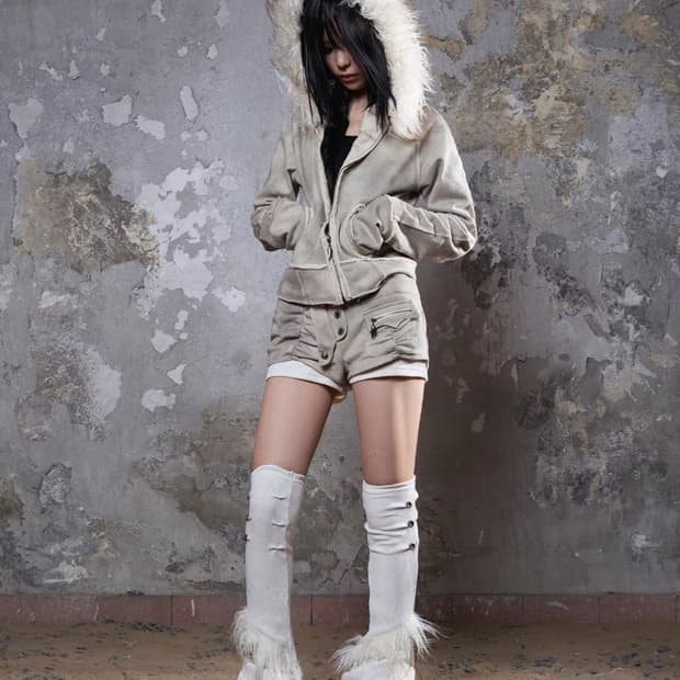 갸루 락시크st 퍼 후드집업