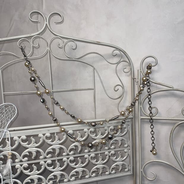 Oriental bold pearl double chain belt