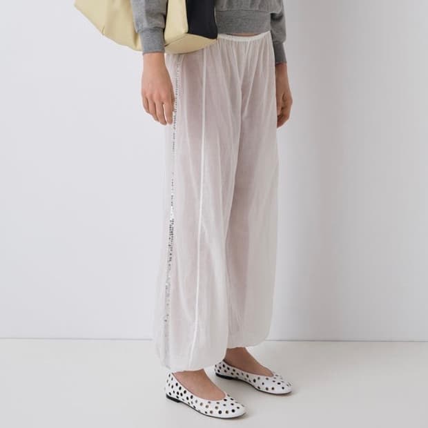 [S]기마구아스 Angel 스팽글 팬츠/화이트