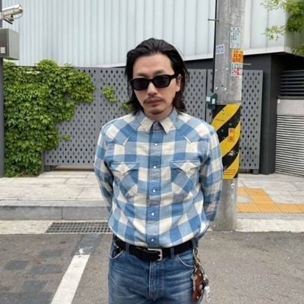 [M]RRL 트윌 플래드 웨스턴 셔츠 이동휘 김원중