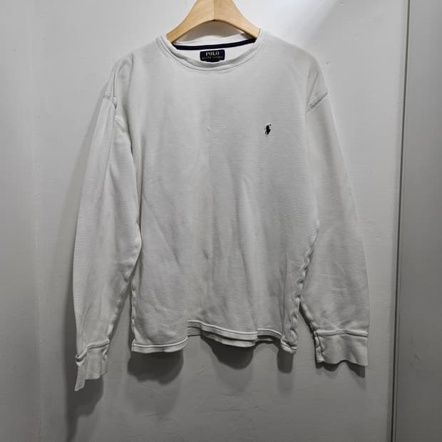 폴로랄프로렌 화이트 와플 긴팔티 XL