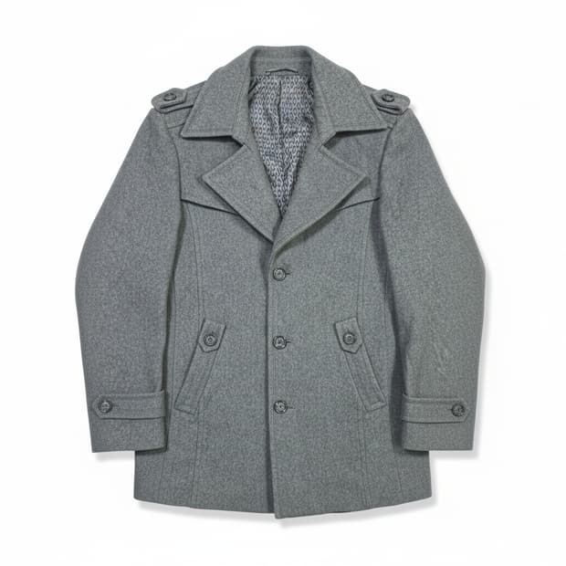 워모(luom9)모직  회색 숏 코트