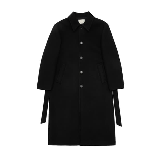 아모멘토 싱글 브레스트 롱 코트 블랙M
