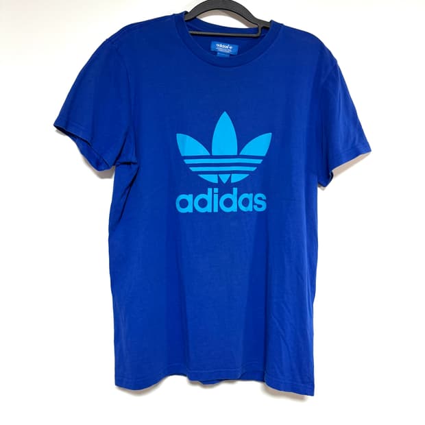 아디다스 블루 반팔 티셔츠 100